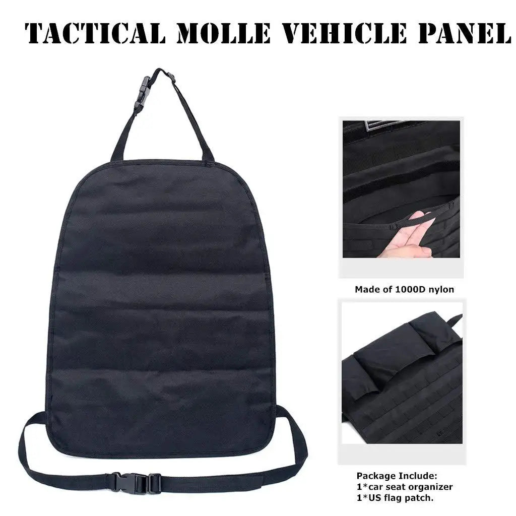 Molle Car Seat Back Organizer Panel Storage Pouch Universal Travel Vehicle Seat Cover Protector EDC Tool Bag Hunting Accessories