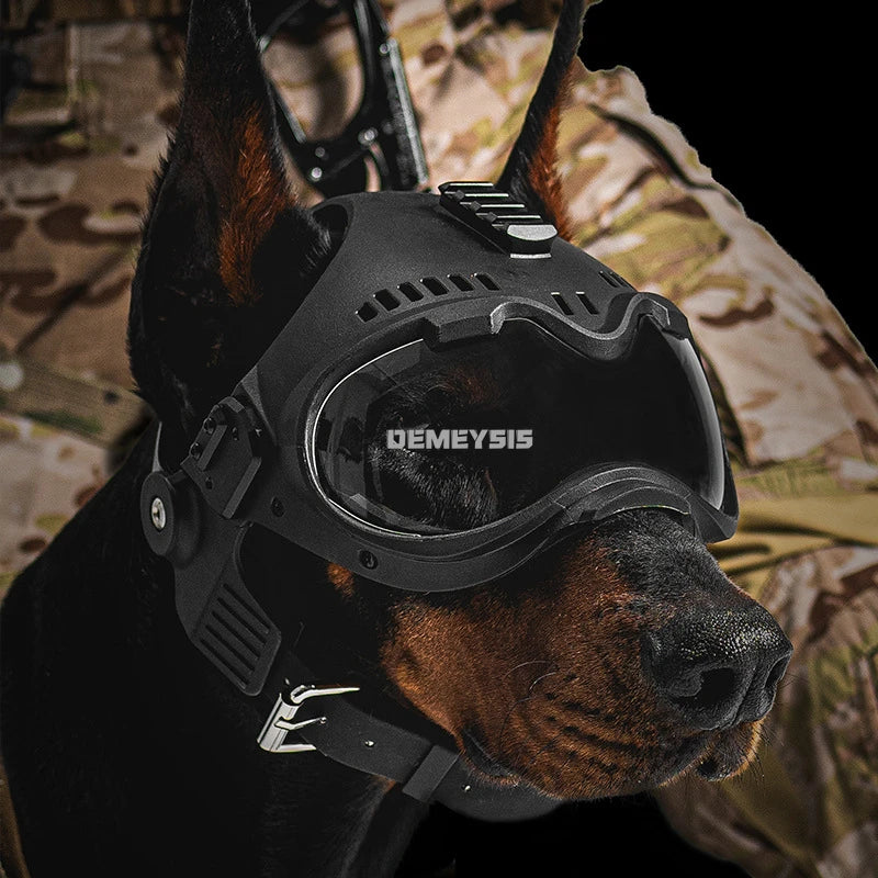 Tactical Dog Training Helmets Goggles Pet Dogs Motorcycle Protective Equitment with Ear Protection Hunting Dog Helmets 2 Lens