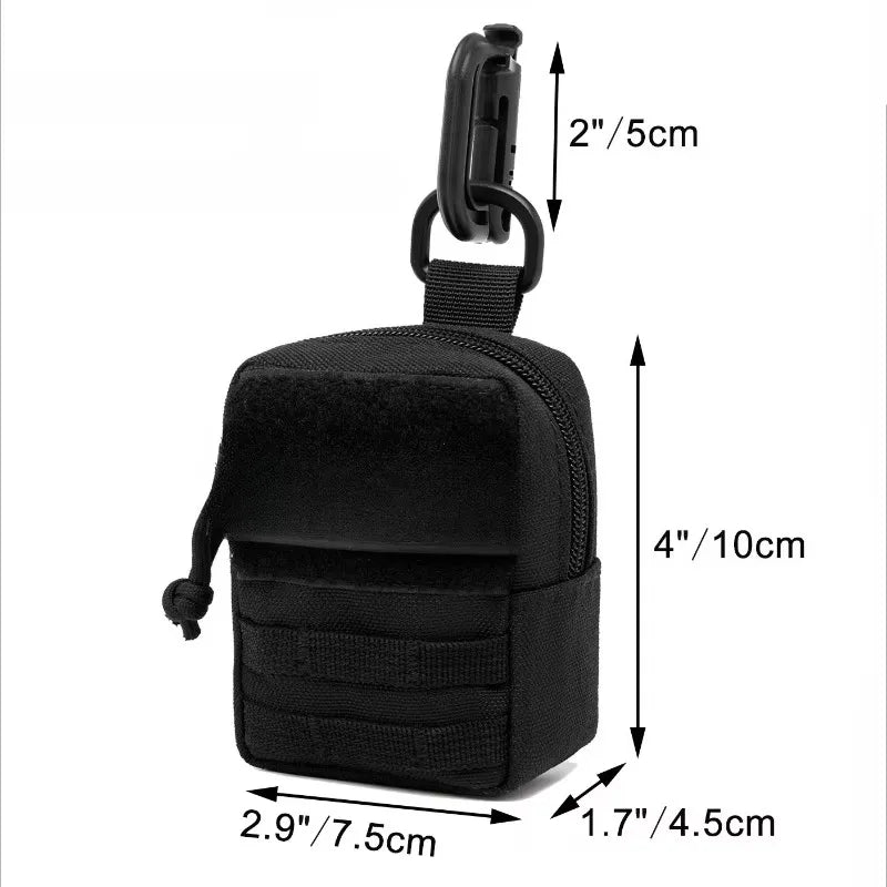 Tactical Mini MOLLE Pouch Compact Utility EDC Battery Cigarette Case Card Slot Waist Bags For Outdoor Hunting Trekking Camping