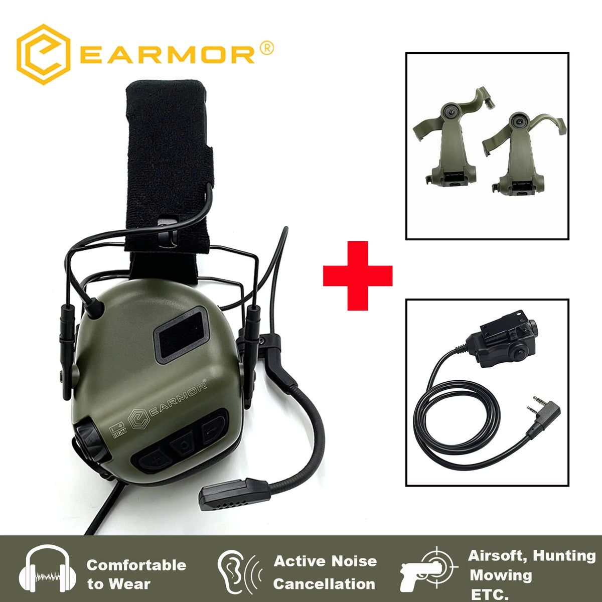 NEW EARMOR Tactical Headset M32 SE Tactical Active Headset Electronic Hearing Protector Military Helmet Headset NRR 22dB