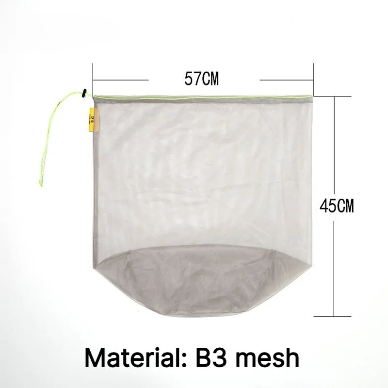 Lightweight Mesh Drawstring Storage Sack, Reinforced Sturdy Mesh Organizer Bag for Outdoor Camping Hiking Travel Clothes Gear