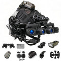 Tactical Airsoft FAST Helmet Set with Headphones NVG Model Signal Light Survival Light Lined for Hunting Shooting Role-Playing