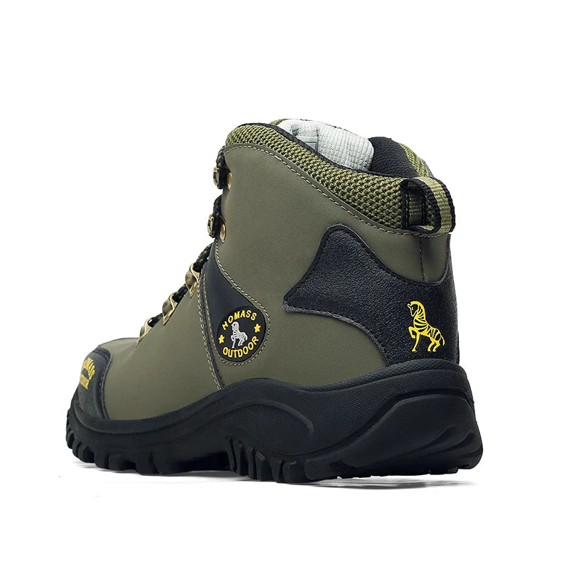 Men's Summer Mountaineering Shoes Waterproof Leather Sneakers Warm Men's Boots Outdoor Hiking Boots Work Shoes Zapatillas Hombre