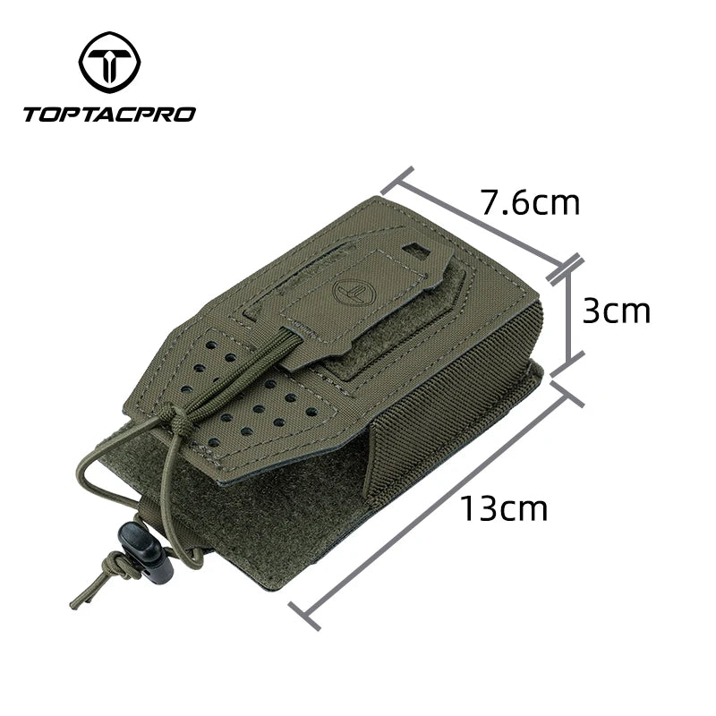 TOPTACPRO Tactical Radio Holster Molle Pouch Universal Radio Holder For Walkie Talkie Adjustable Storage Magazine Pouch 8524