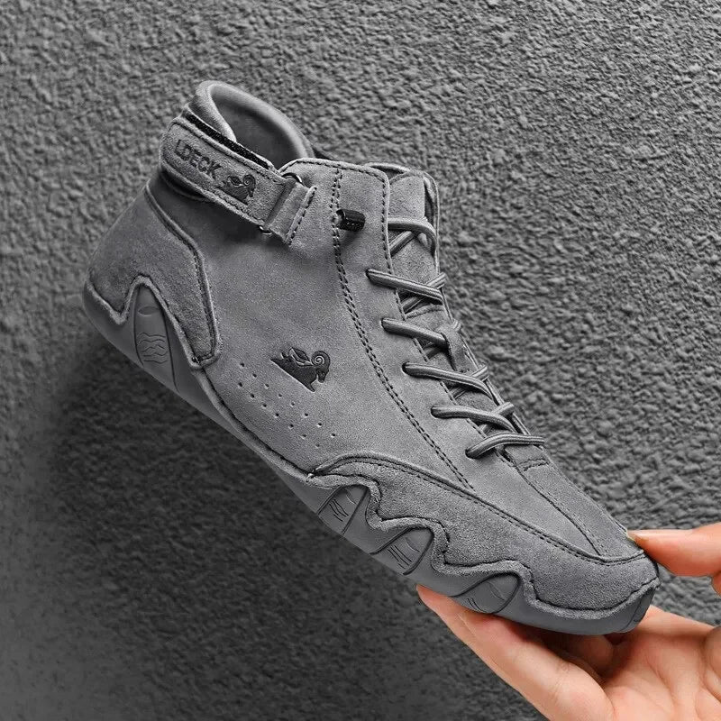 Fashion Men Shoes Brand Men's Boots Breathable Leather Men Ankle Boots Handmade Motorcycle Boots Outdoor Men's Sneakers