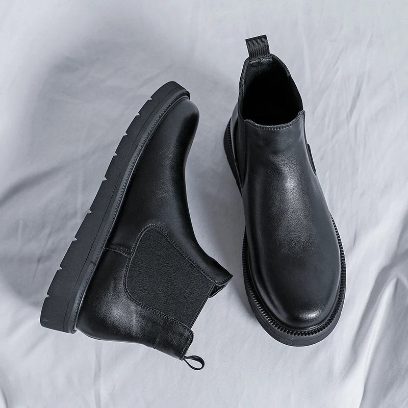 Leisure Walk Men's Chelsea Boots Elegantes Mens Slip on Boots Fashion All-match Ankle Boots Business Dress Shoes Formal Footwear