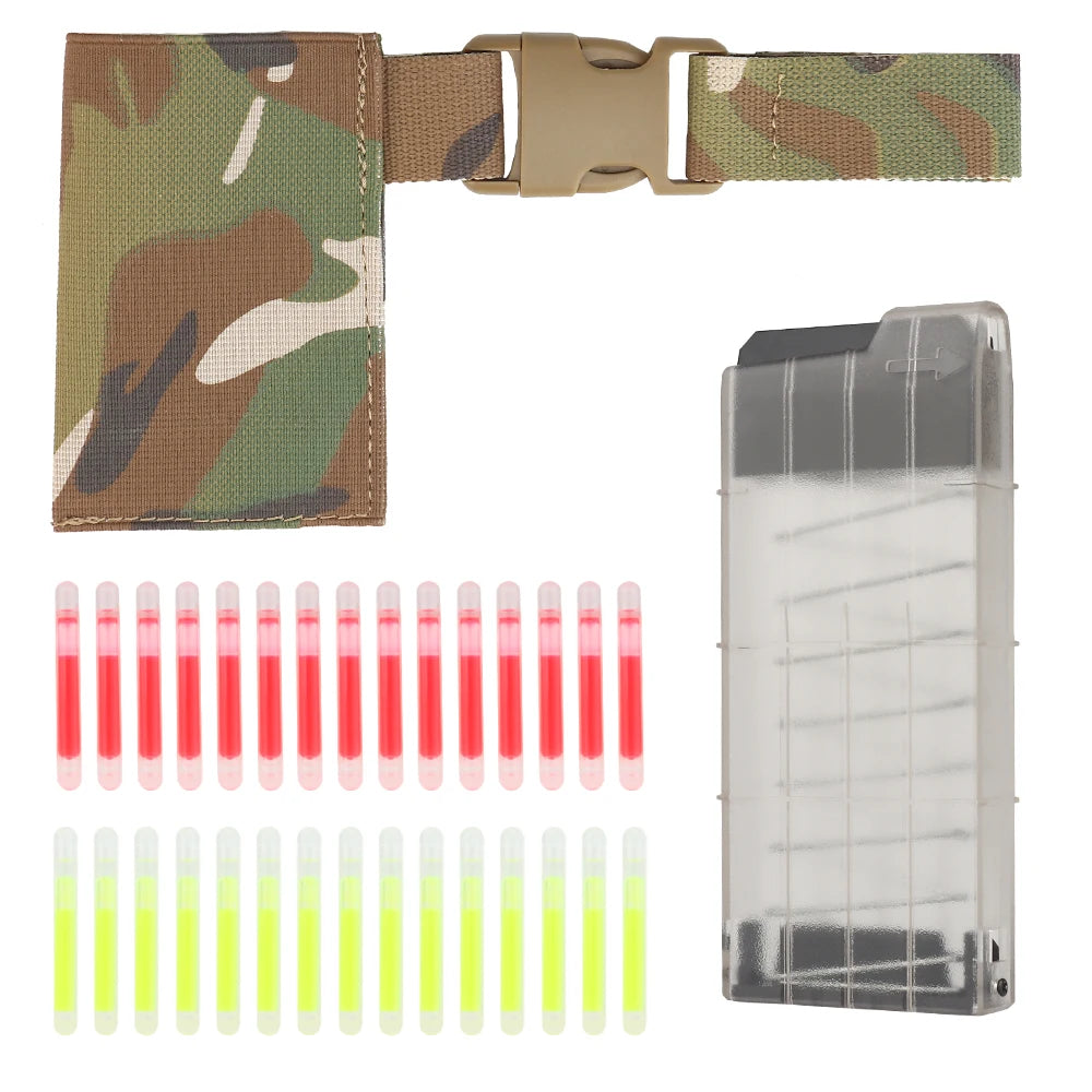 Tactical Marking Light Dispenser Belt Mounted Fluorescent Label Glow Lighting Signal Sticks Elastic Pouch Hunting Accessories