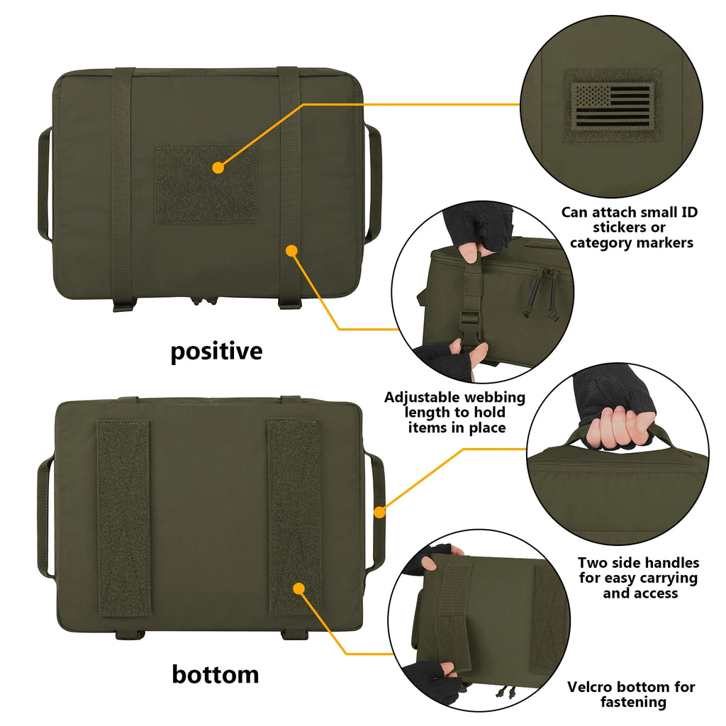 KRYDEX Tactical Modular Pouch Travel Outdoor Packing Organizer 70D Nylon Packing Cubes Waterproof Camping Luggage Bags 4pcs Set