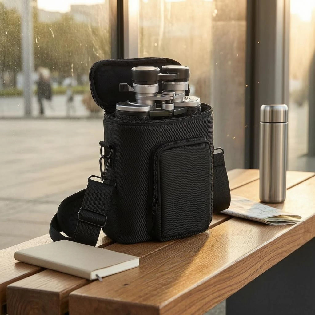 Binocular Harness Chest Pack Hunting Storage Bag Practical Multipurpose Carrier Case with Rain Protection Cover Portable Hiking