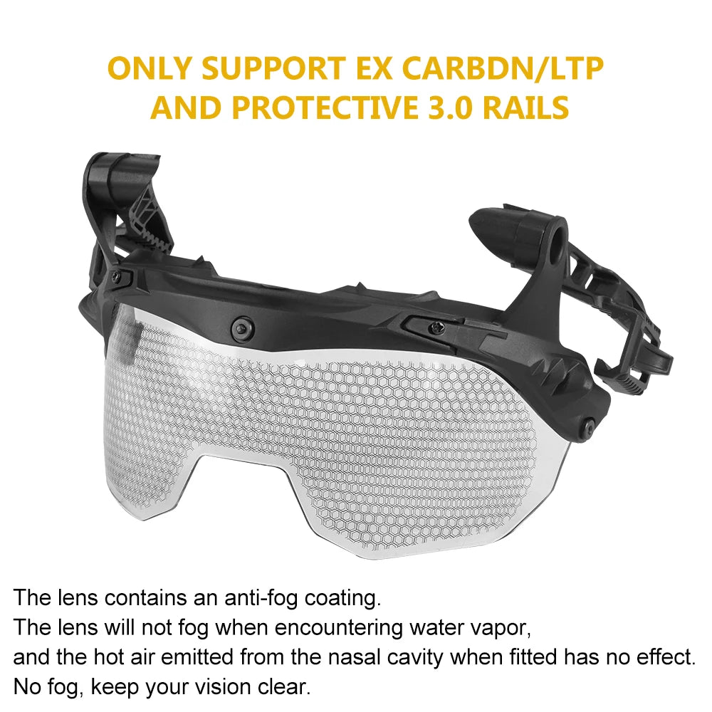 BOOIU Tactical Helmet Wendy Guide Rail 3.0 OP Goggles Multi-angle Wendy Helmet Goggles Anti Fog Anti Riot CS Protective Glasses