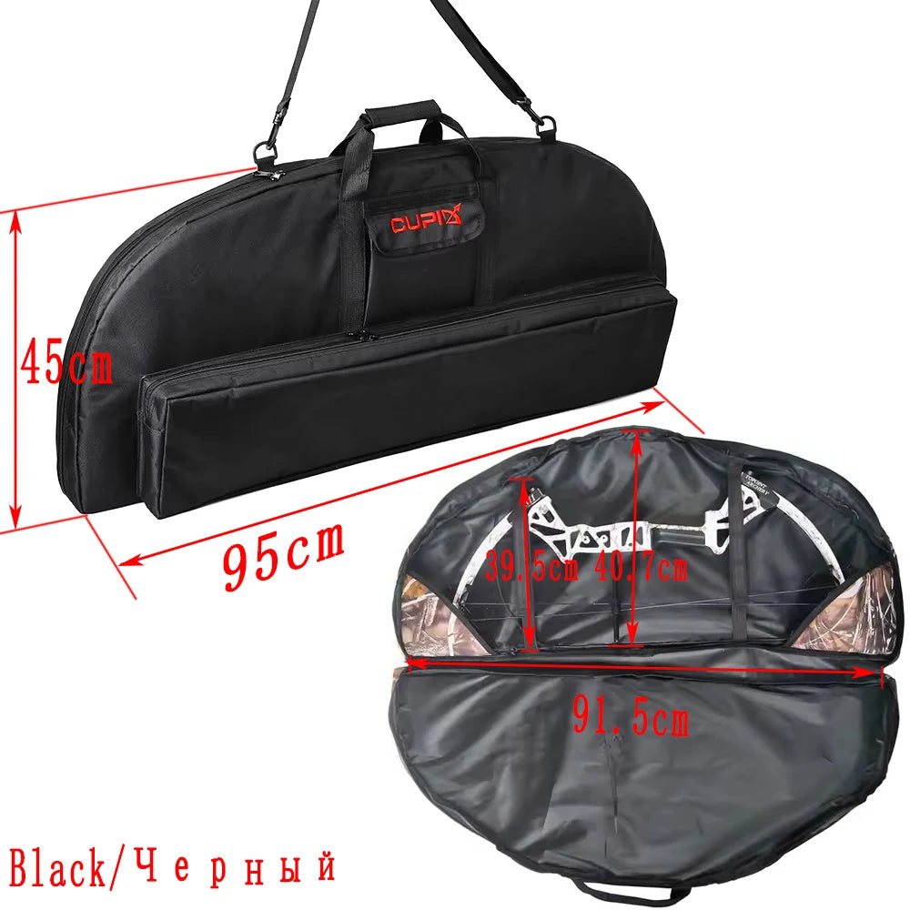 Archery Soft Lightweight Bow Case Cover Storage Bag Sling Backpack with Arrows Pocket Pouch for Hunting Compound Recurve Bow