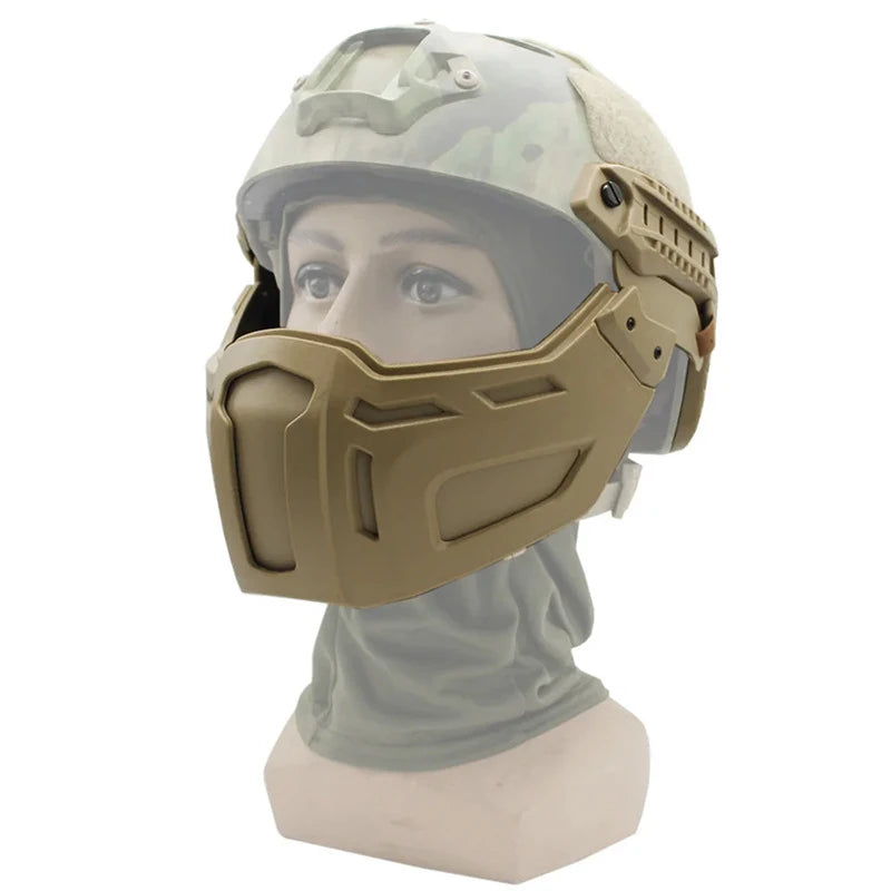 Tactical Helmet Half Face Rail Mounted Airsoft Protective Detachable Rail
