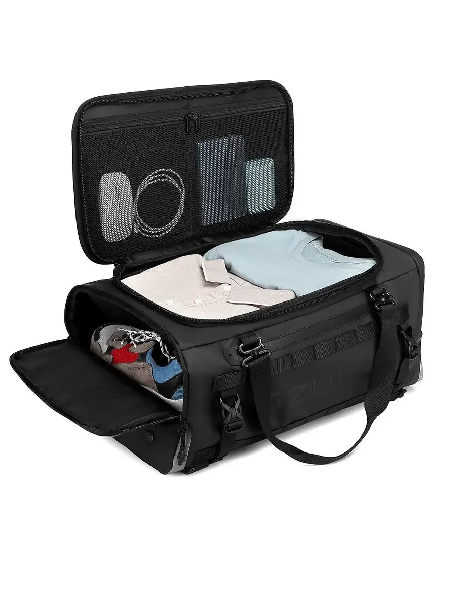 Ozuko Suitcase Organizer Men's Sports Fitness Dry and Wet Separation Travel Bag Short Business Trip Weekend Camping Backpack