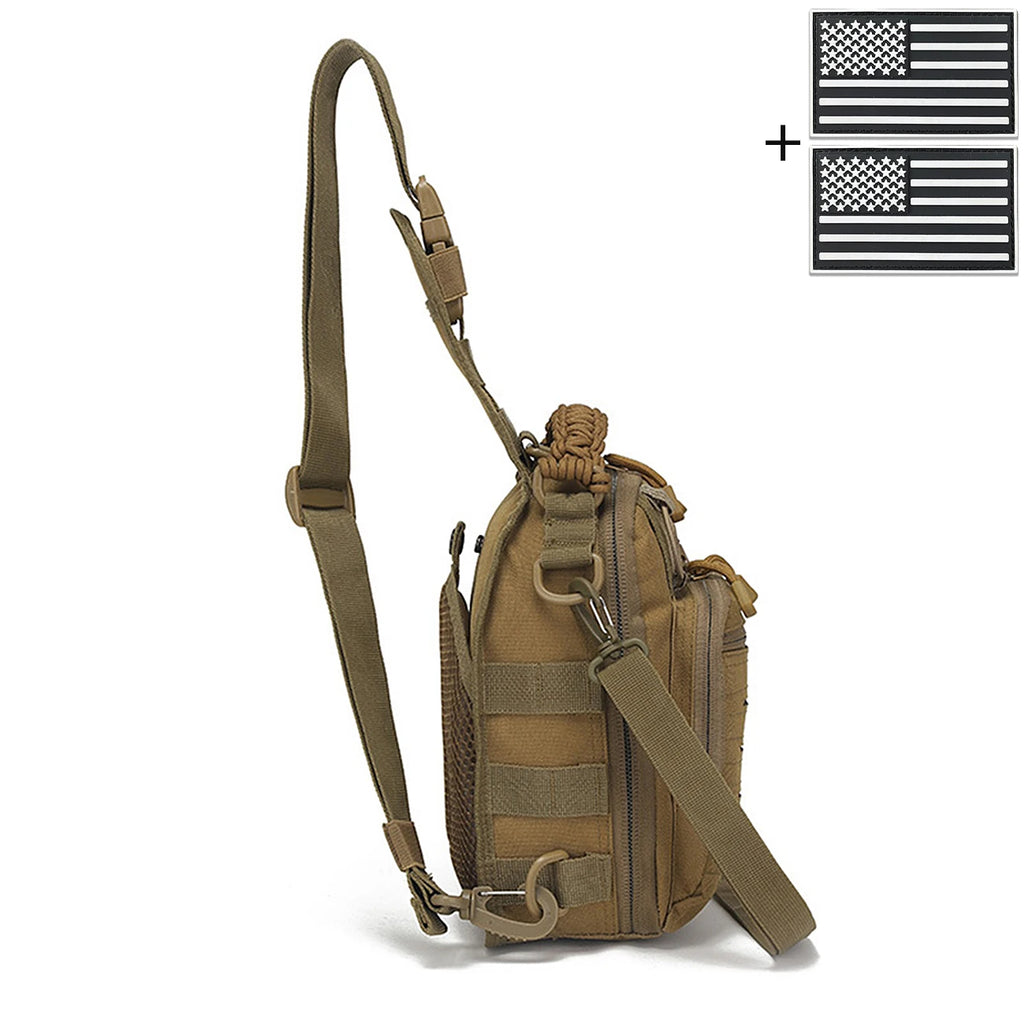Laser MOLLE EDC outdoor hunting bag can be carried on one shoulder or diagonally, with a woven handle and a shoulder strap