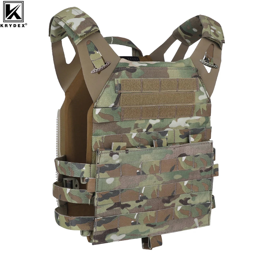 KRYDEX 500D Tactical Vest JPC 2 Plate Carrier MOLLE Front Flap Armor Combat Paintball Hunting CS Men Vest Camo MC