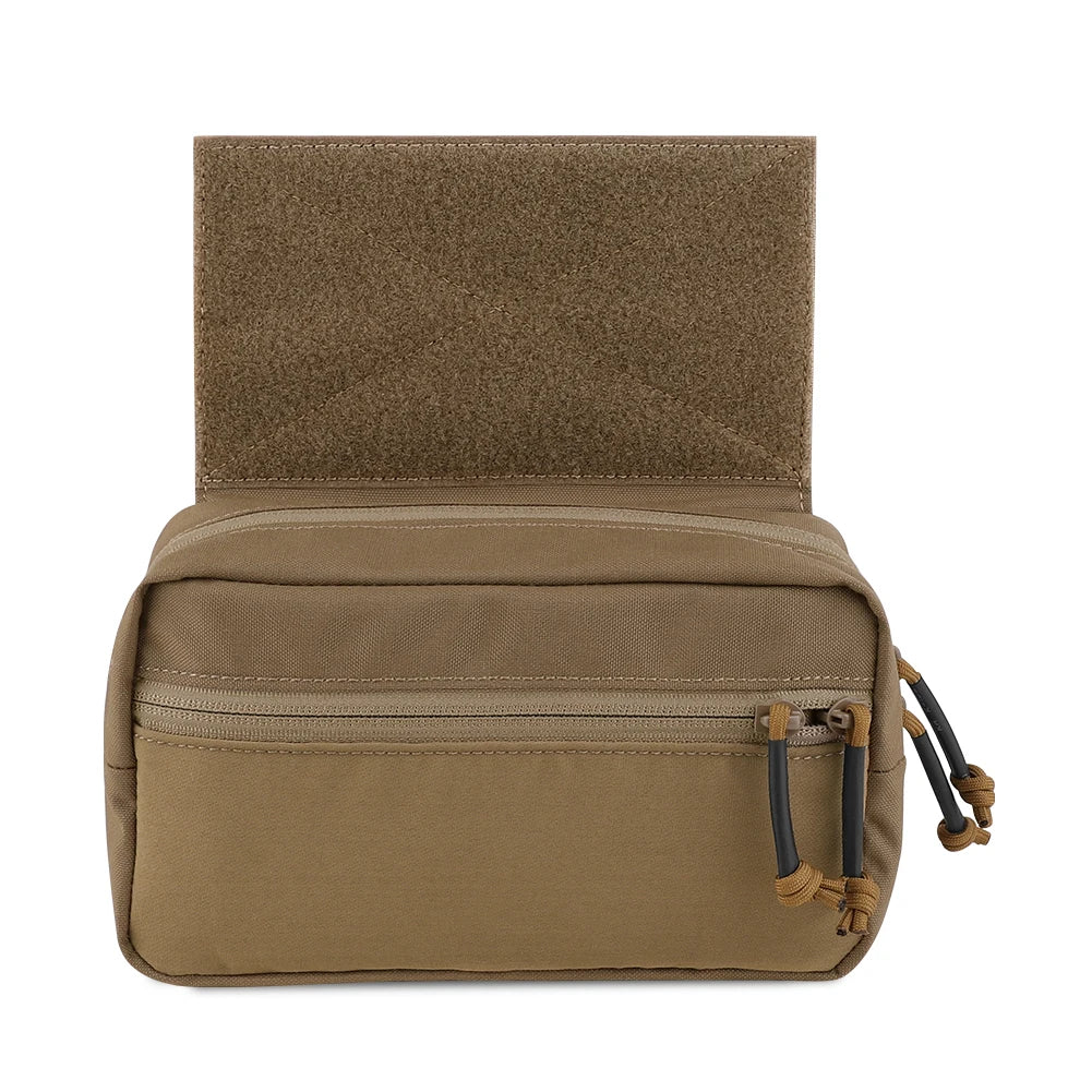 KRYDEX Tactical Drop Pouch Sub Abdominal Carry Kit Tool Bag Fanny Pack with Hook and Loop Panel for Vest Chest Rig