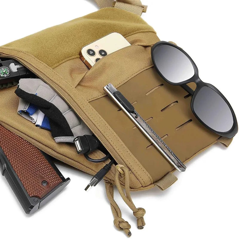 Outdoor Crossbody Sling Bag Anti Thief Conceal Carry Handgun Bag Underarm Pocket Men Hidden Molle Combat Chest Shoulder Bags