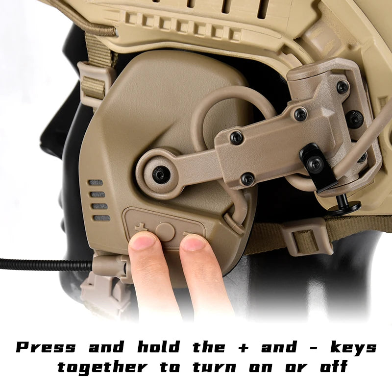 WADSN Tactical Headset RAC Headset Compatible ARC Helmet Rail FAST ACH MICH Series Helmets Airsofty Equipment For BaoFeng walkie