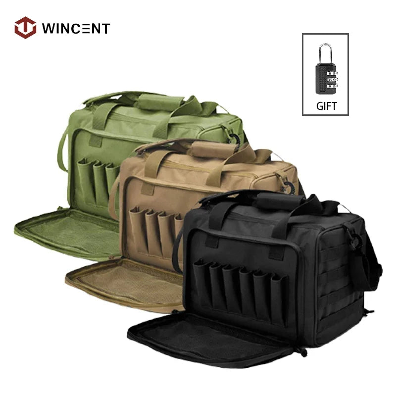 Tactical Shooting Range Bag Nylon Molle System Outdoor Hunting Accessory Black Shoulder Bag for Gun Case Pistol Tools Sniper