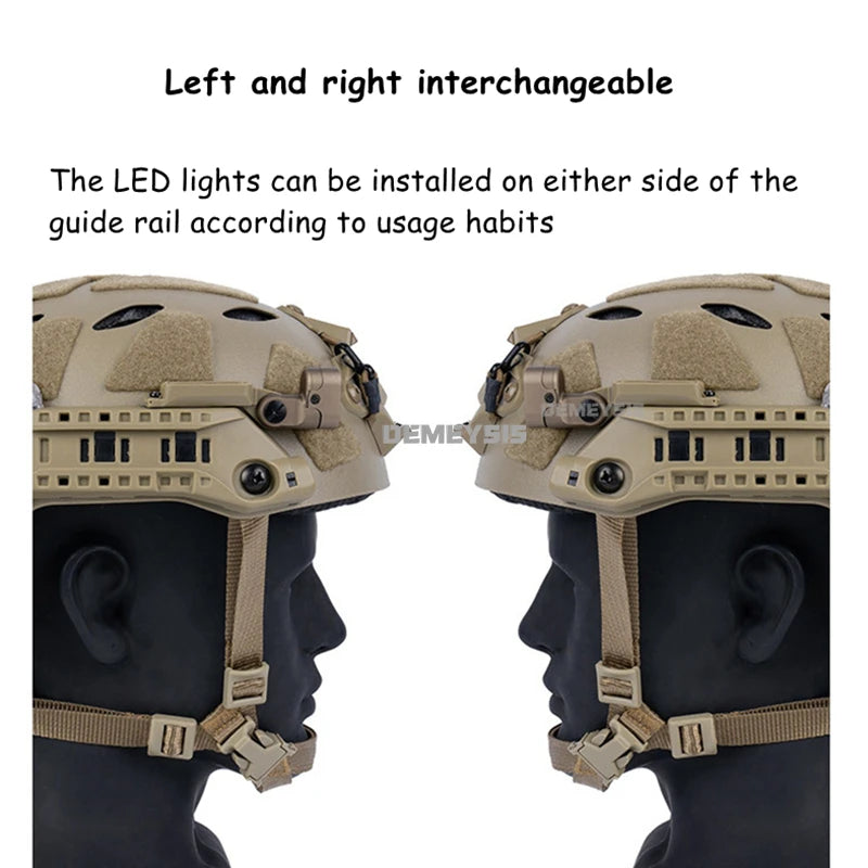 Tactical Helmet Modular Integrated ARC Rail Light for Modular ARC Rail 2 Mode IR/White LED Flashlight Fast Helmet Accessories