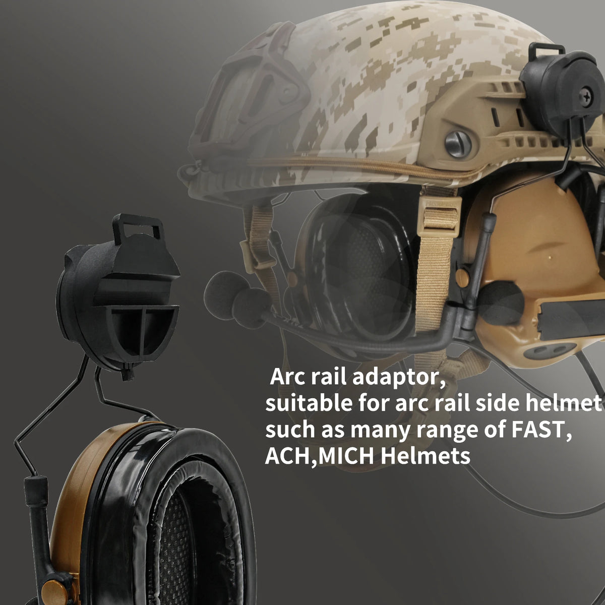 Tactical Rail Mounts Headset Rail Adapter Headset Holder Set Bracket Headphone Mount Stand Comtac II Noise Cancelling H