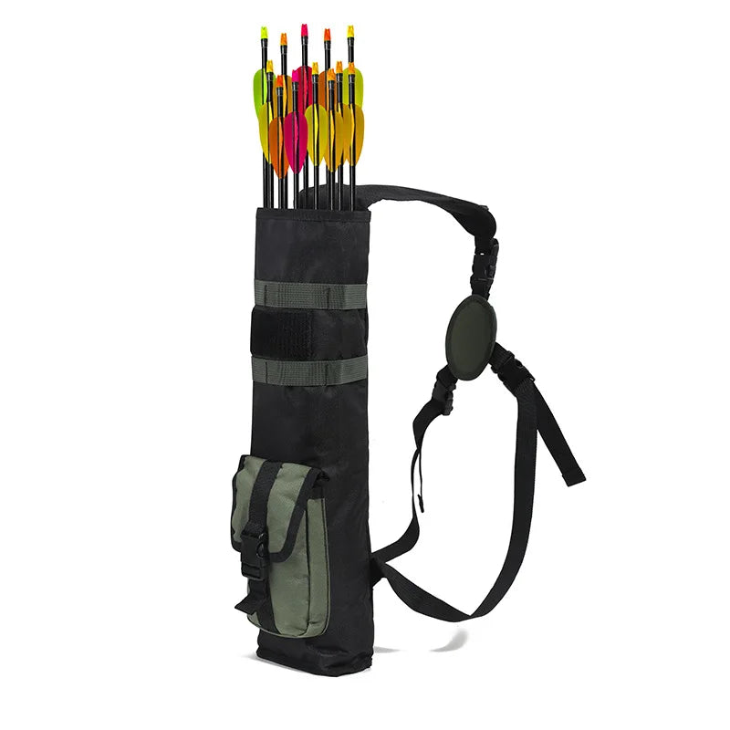 Archery Lightweight Back Arrow quiver Dual Use Foldable Compact Hip Arrows Bag with Molle System Pocket Hanged for hunt