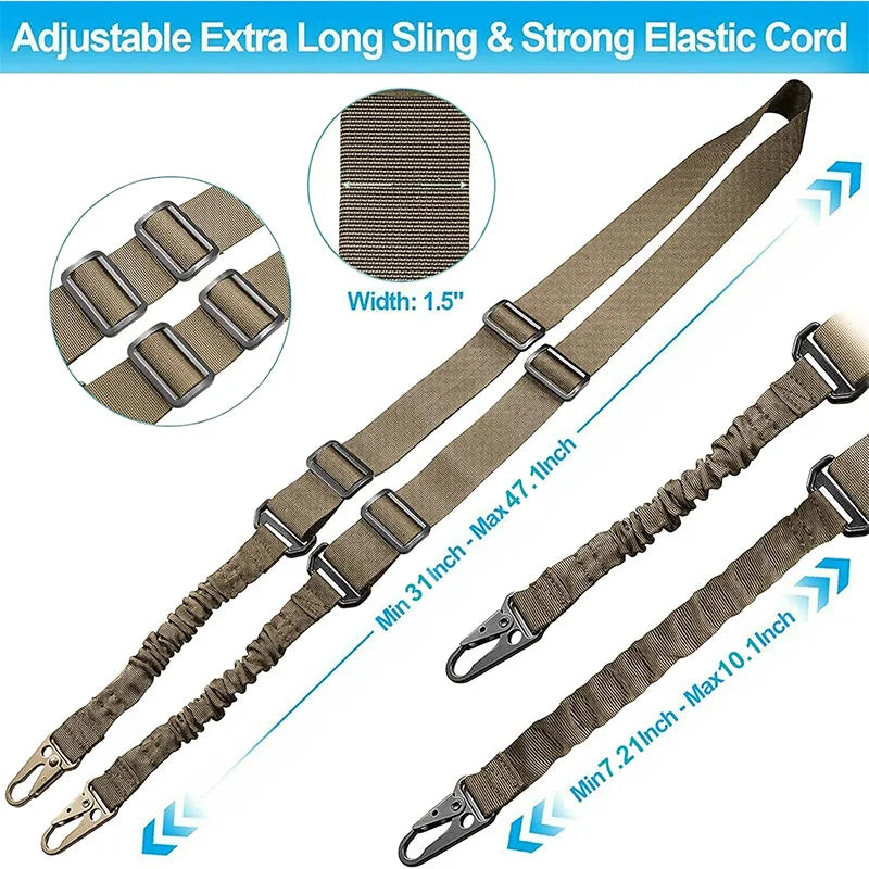 One Single Point Adjustable Bungee for Rifle Gun Sling Strap Hook Safety Belt Wild Survival Training Tactical Army Equipment