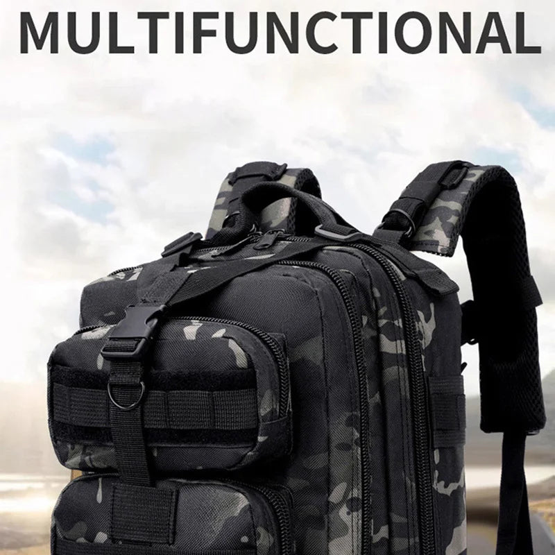 40L Nylon Tactical Backpack for Men Outdoor Survival Hiking Climbing Hunting Fishing Durable MultiCompartment Military Grade Bag
