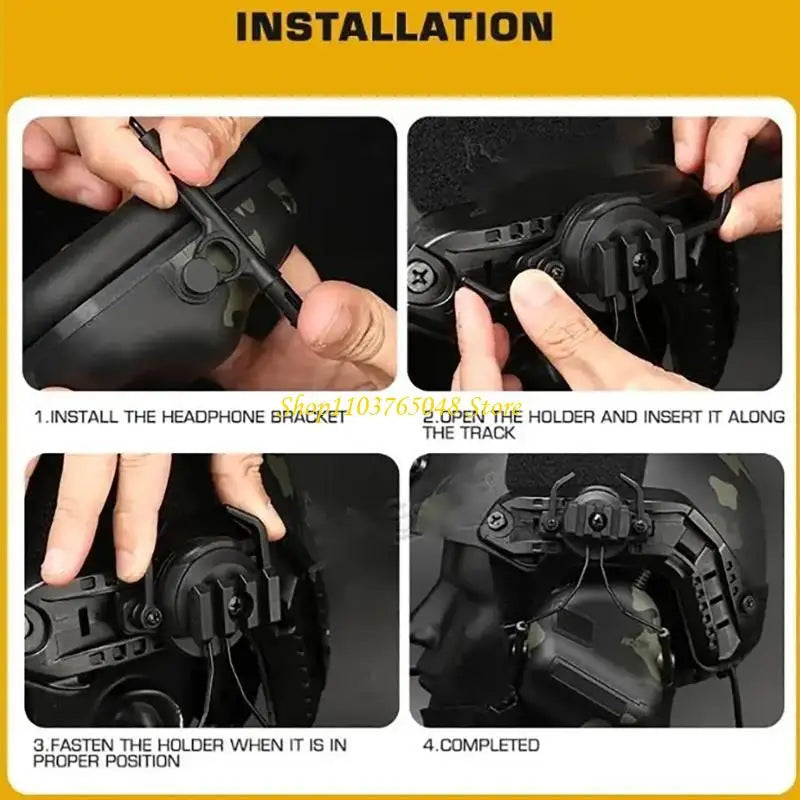 R53E Tacticals Headset Helmet Rails Adapter Earmuff Bracket Headphone Mount Holder