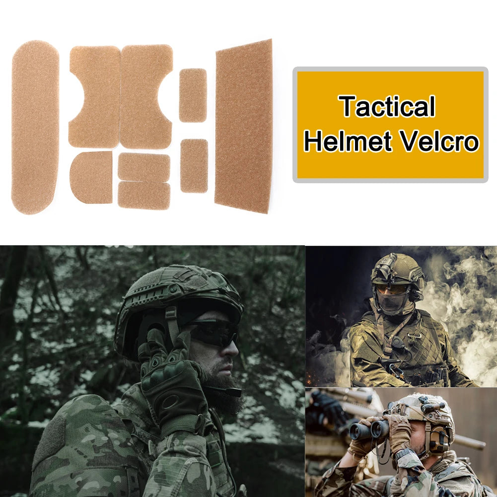 9pcs/set Helmet Patches Tape Cover Professional Helmet DIY Sticker Polyester Convenient Equipment Sticky Accessories