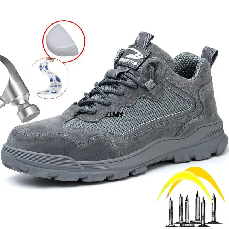 Men Safety Shoes Without Metal Puncture Proof Plastic Toe Work Safety Boots Insulation 6KV Man Work Shoes Reflective Male Shoes