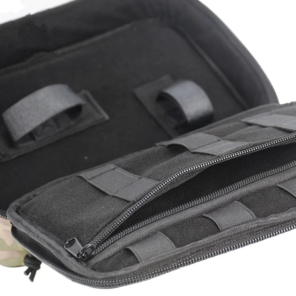 SOETAC Tactical Gun Bag Molle Nylon Handgun Bag Portable Combat Pistol Case Soft Protective Storage Hunting Handbag Padded