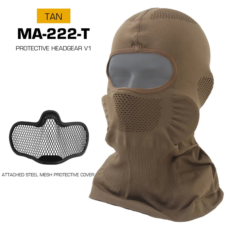 Tactical Full Face Mask High Elasticity Breathable Balaclava Hat Venom V1 for CS Paintball Motorcycle Cycling Fast Helmet Gear