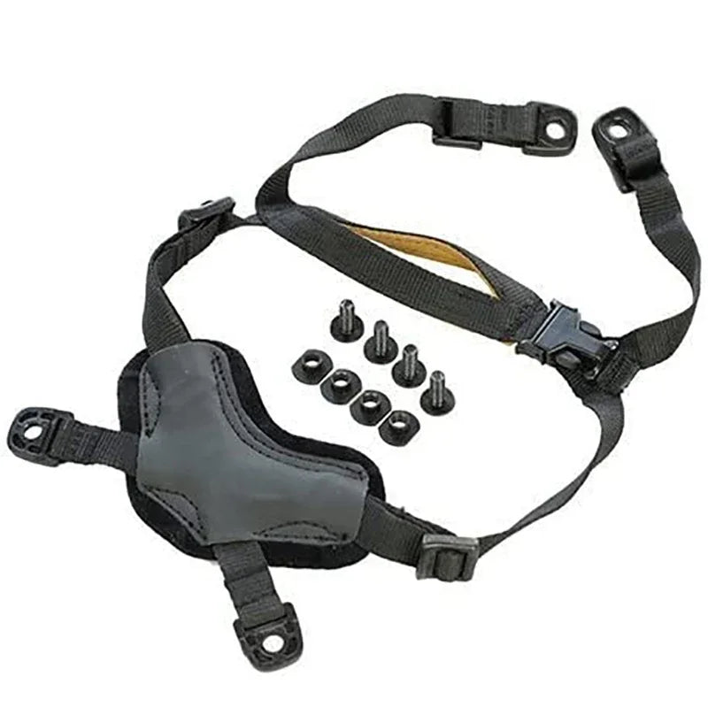 Helmet Chin Strap 4 Points for Tactical Fast/MICH/IBH Kevlar Bump Helmets X-Nape Suspension System with Bolts and Screws