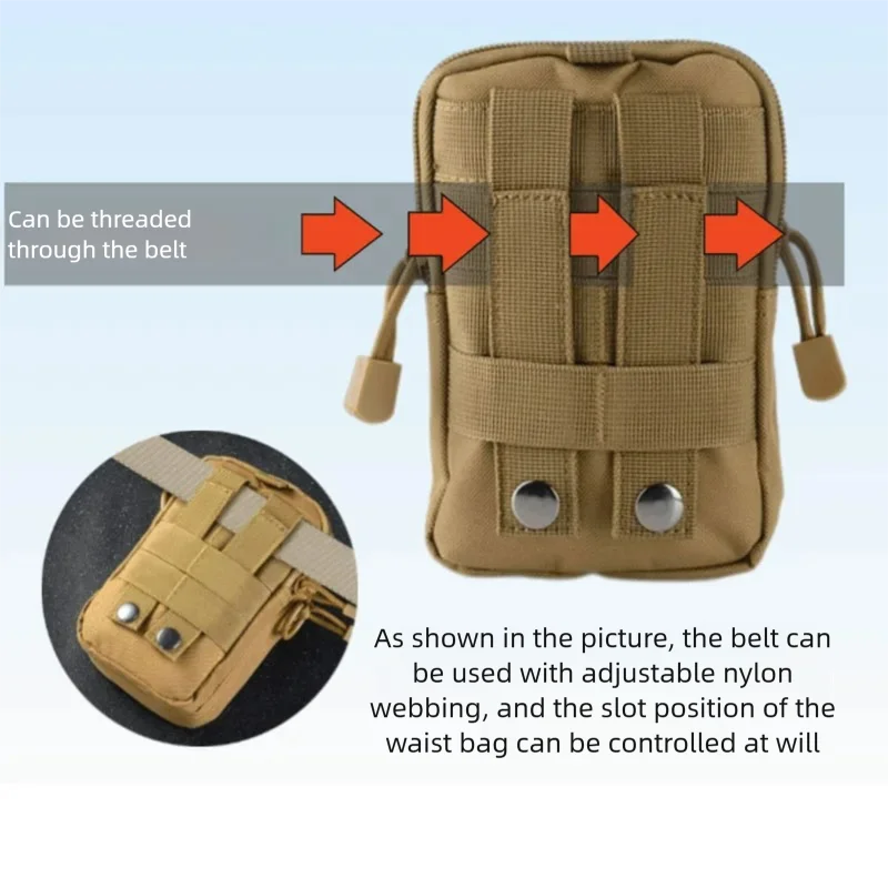 Tactical First Aid Waist Pack Men Camo Molle Pouch Outdoor Cycling Running Camping Hunting Multi-Function Tool Phone Bag