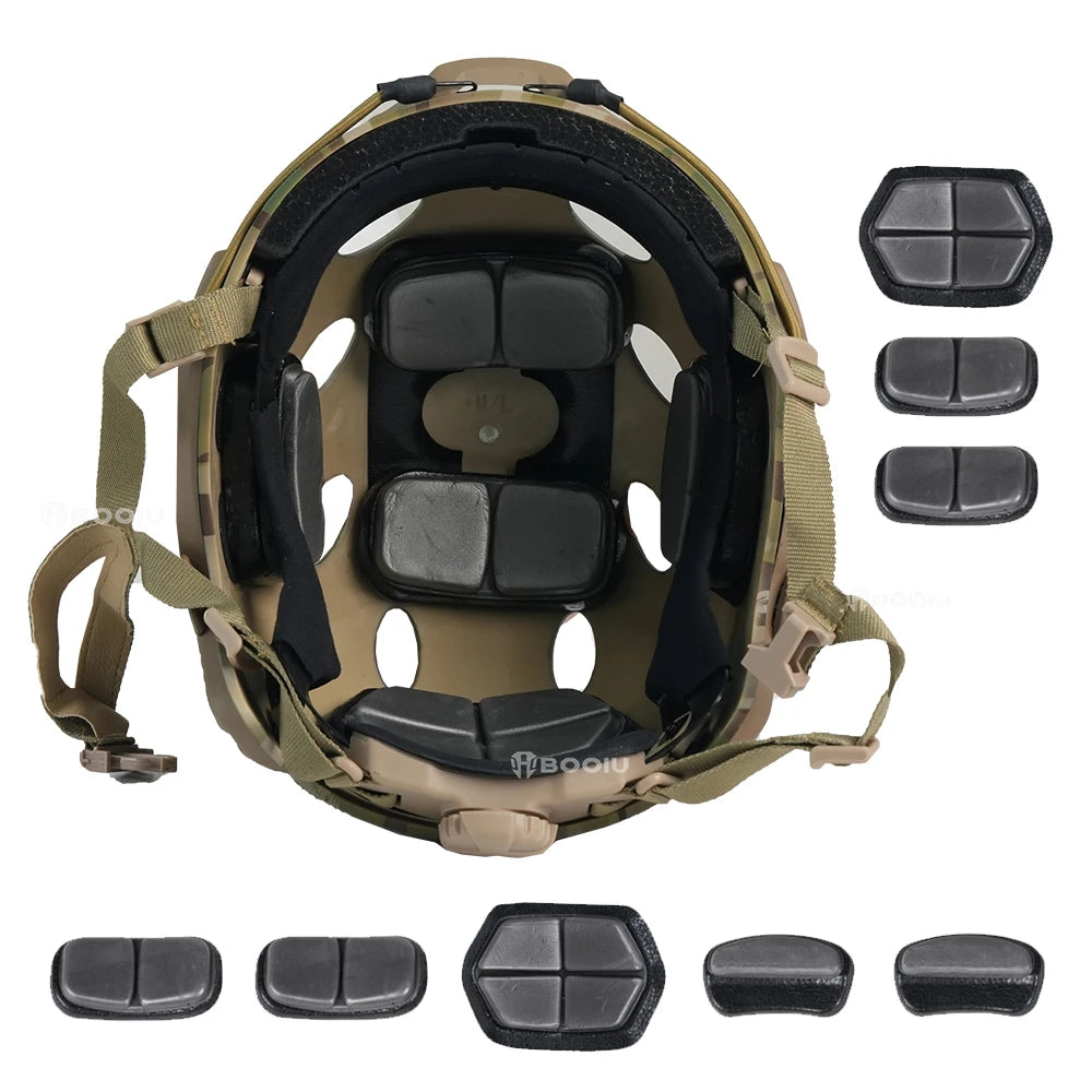 BOOIU Fast Tactical Helmets ABS Adjustable Knob Disguise CP Airsoft Helmet Outdoor Sports Hunting CS Military Protect Equipment