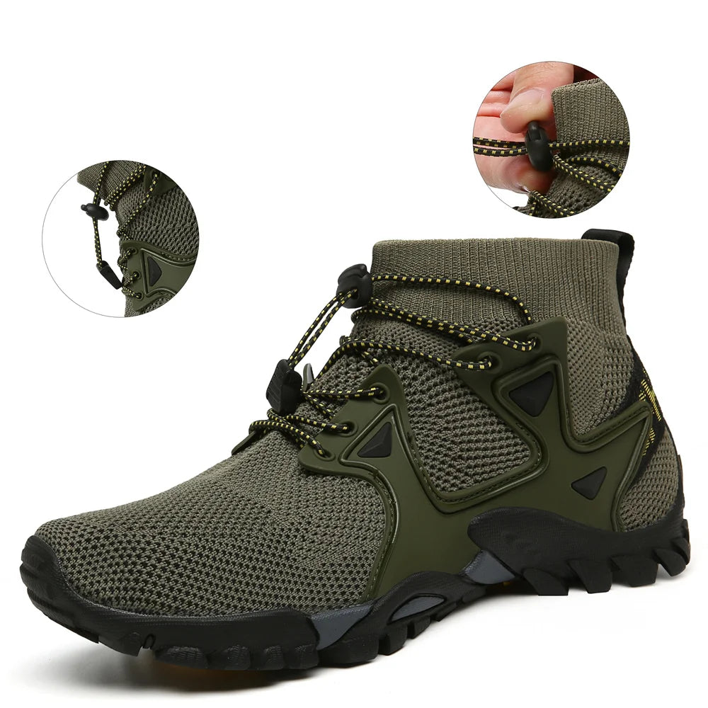 Men Trekking Hiking Shoes Quick Dry Anti-skid Sneakers Women Mountain Climbing Outdoor Sports Boots Suede Mesh