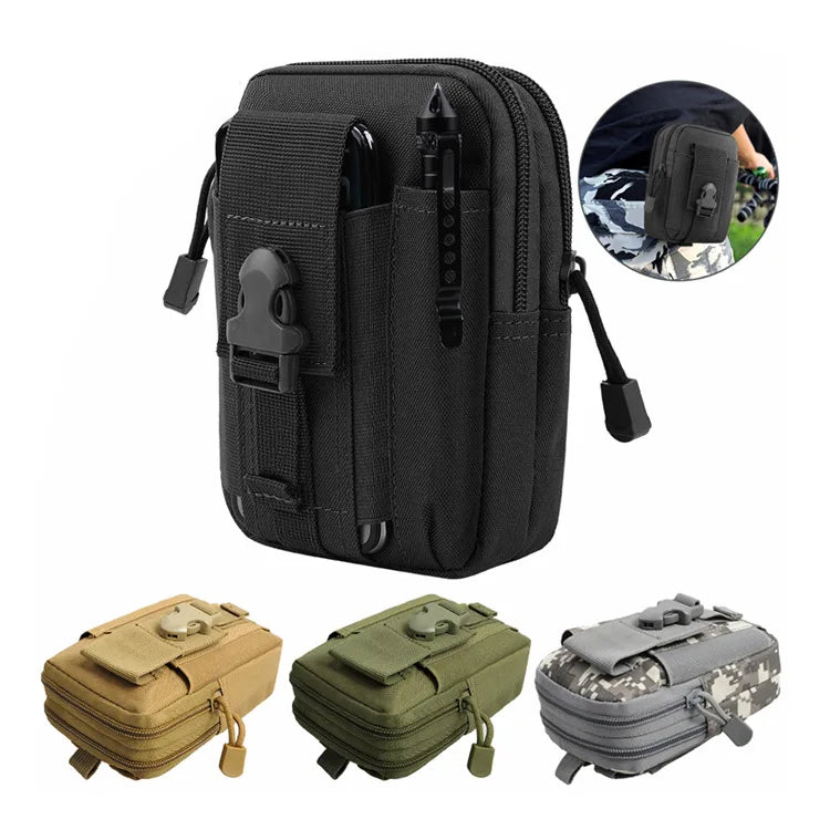 Outdoor Men Waist Pack Bum Bag Pouch Waterproof Tactical Military Sport Hunting Belt Molle Nylon Mobile Phone Bags Travel Tools