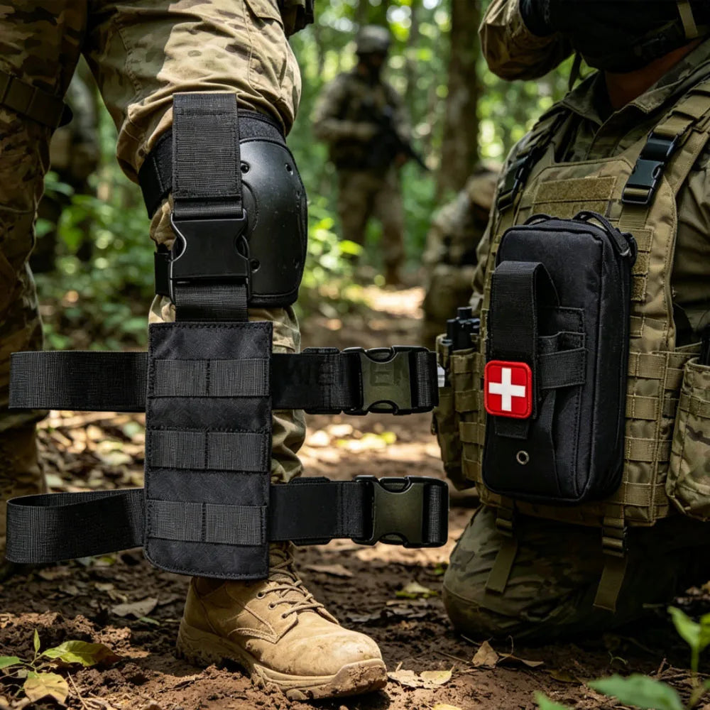 Tactical MOLLE Drop Leg Rig Platform Medical Pouch EMT Emergency IFAK First Aid Kit Bag Outdoor EDC Utility Tool Storage