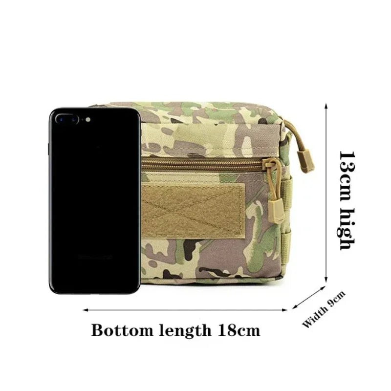 Outdoor Molle Pouches Tactical Admin Pouch Compact EDC Utility Gadget Gear Pouch Carry Accessory Belt Hanging Waist Hunting Bag