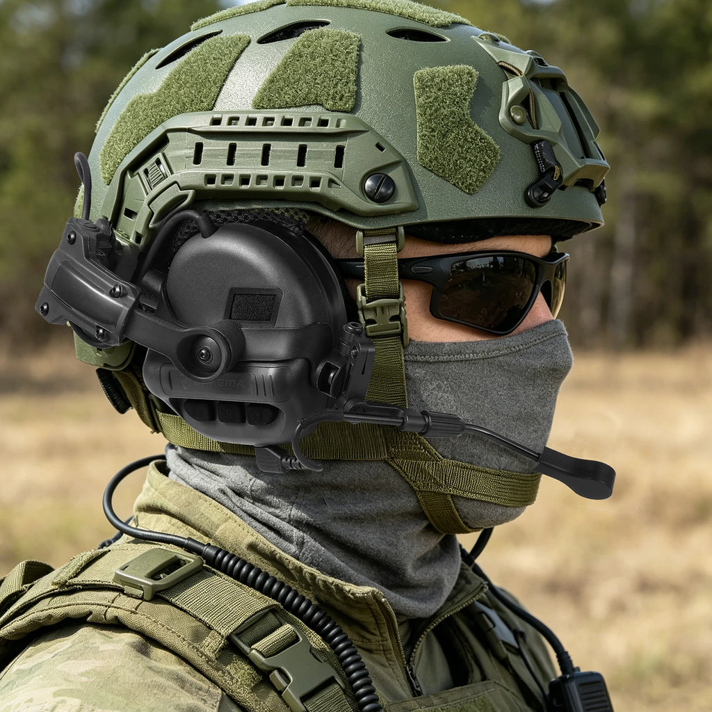 E90 Tactical Headset Active Noise Cancelling Headphones Communication Shooting Earmuff with PTT Adapter for Kenwood