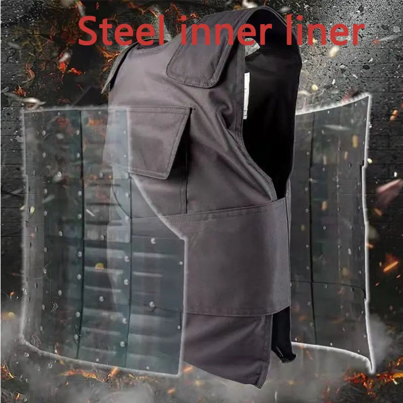 High Manganese Steel Hard Security stab-Resistant Vest Outdoor Cut Proof Anti-Puncture Vest Armor Tactic Defence Guard Clothing