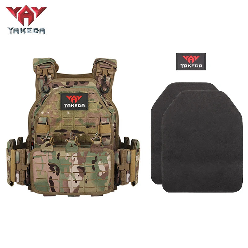 YAKEDA New Combat Vest 6094 Quick Release Lightweight Laser Cut Tactical Vest Black Gear Carry Hunting Tactical Vests