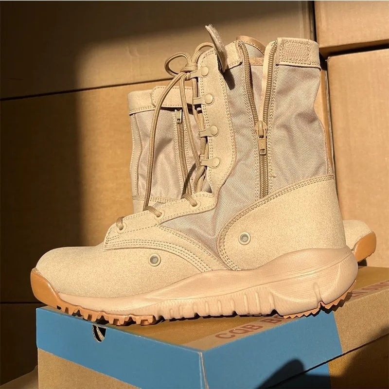 Summer Ultra-light Breathable Boots 35-46 Yards Men's and Women's Outdoor Mountaineering High-top Shoes Safety Boots (zipper)
