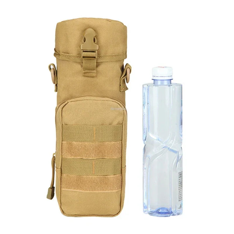 Tactical Molle Water Bottle Pouch Nylon Outdoor Sport Travel Kettle Bag with Shoulder Strap