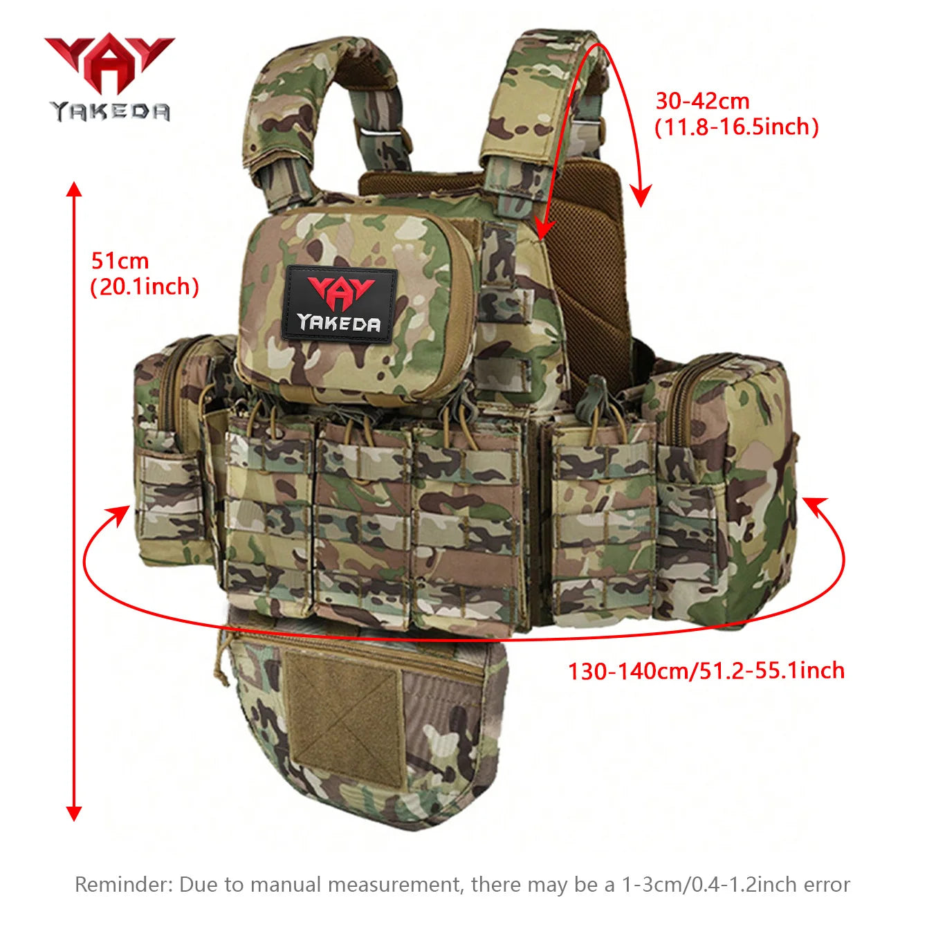 YAKEDA   The eight-piece hunting vest has multiple storage bags and is suitable for hunting training and other scenarios