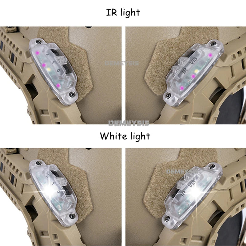 CS Airsoft Helmet Rail Lights for Modular ARC Rail Mount IR / White Signal Light Tactical Helmet Lamp Hunting Helmet Accessories