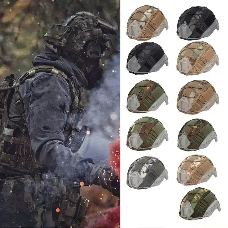 M5TC Helmet Cover 500D Fast Helmet Cover Camouflage Helmet Cover for Airsoft Helmet, Paintball Gear