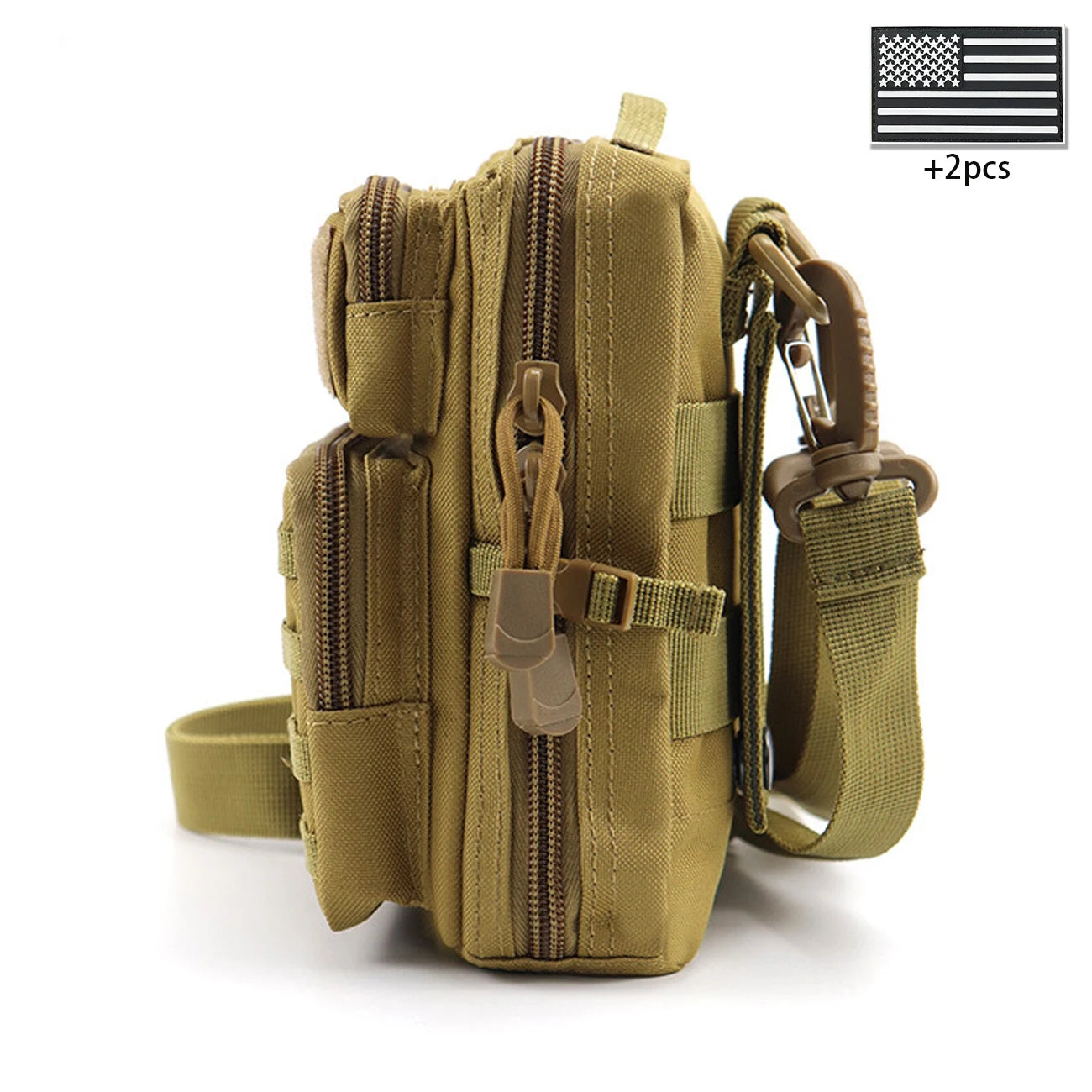 Outdoor crossbody bag with widened and adjustable shoulder straps, supporting hand-held, waist hanging, and backpack hanging