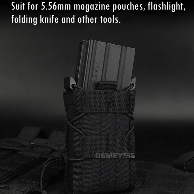 9MM 5.56 Magazine Pouches Tactical AK AR M4 AR15 Single Magazine Bag Rifle Pistol Molle Mag Holster Pouch Hunting Tools Holder